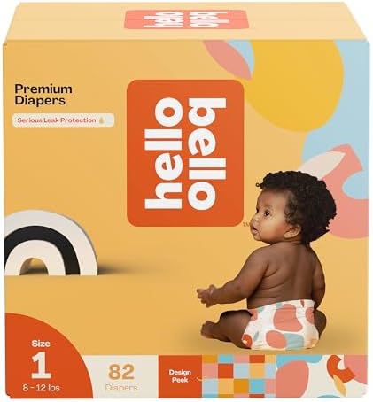 Hello Bello Premium Diapers Size 2, Happy Camper & Live Leaf Love Designs, 74ct Club Box