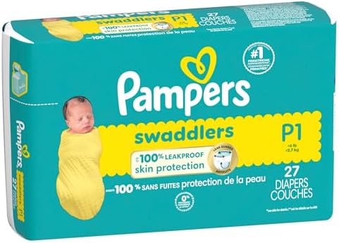 Pampers Baby Diapers - Swaddlers - Size 0, 84 Count, Ultra Absorbent Disposable Newborn Diaper