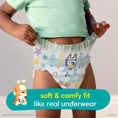 Pampers Training Pants - Easy Ups Boys & Girls Bluey - Size 2T-3T, 140 Count, Children's Potty Underwear (Packaging May Vary)