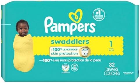 Pampers Baby Diapers - Swaddlers - Size 0, 84 Count, Ultra Absorbent Disposable Newborn Diaper