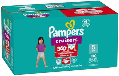 Pampers Diapers - Cruisers 360 - Size 4, 144 Count, Babyproof up to 100% Leakproof Pull-On Diaper