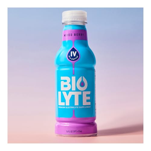 BIOLYTE Electrolyte Drink - Doctor-Formulated Hydration Drink, HSA & FSA Electrolytes Water, Chemotherapy Must Haves for Women & Men, Rehydration IV Liquid in a Bottle - Lemon Lime, 16 Fl Oz (12 Pack)