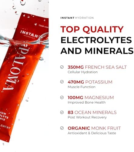 Instant Hydration Electrolytes Powder Packets - Raspberry Electrolyte Drink Mix - Zero Sugar - Keto, Vegan, Gluten-Free, Non-GMO - Boost Recovery, Brain Health, Muscle & Tissue Support- 30 Sticks