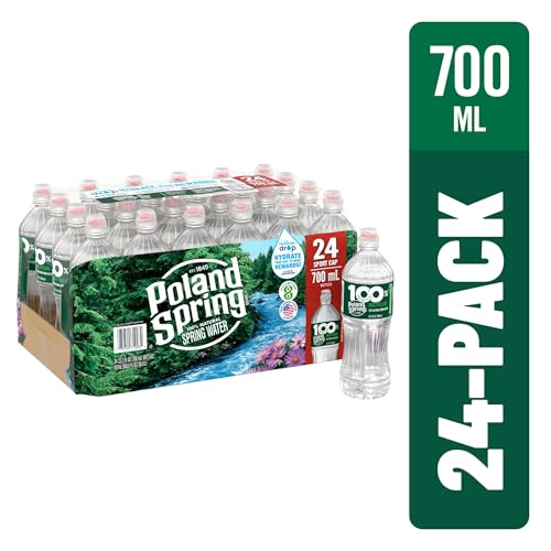Poland Spring Maine Spring Water Bottles, 24 Pack – Crisp, Still Bottled Water with Naturally Balanced Occurring Minerals & Electrolytes for Taste - 16.9 Fl Oz