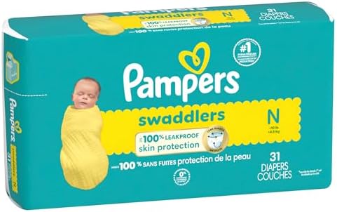 Pampers Baby Diapers - Swaddlers - Size 0, 84 Count, Ultra Absorbent Disposable Newborn Diaper