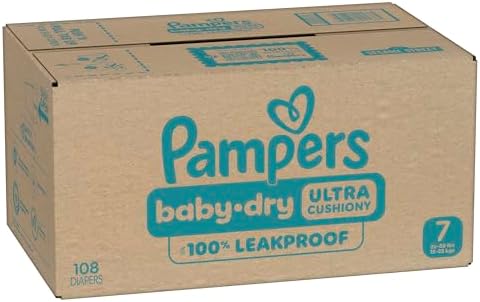 Pampers Diapers - Baby Dry - Size 1, 44 Count, Absorbent Disposable Infant Diaper (Packaging May Vary)