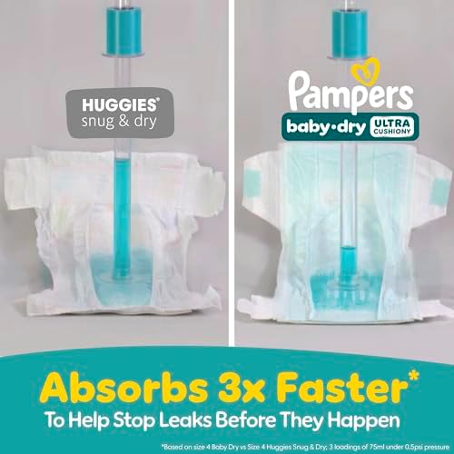 Pampers Diapers - Baby Dry - Size 1, 44 Count, Absorbent Disposable Infant Diaper (Packaging May Vary)