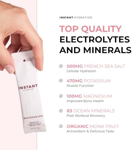 Instant Hydration Electrolytes Powder Packets - Raspberry Electrolyte Drink Mix - Zero Sugar - Keto, Vegan, Gluten-Free, Non-GMO - Boost Recovery, Brain Health, Muscle & Tissue Support- 30 Sticks