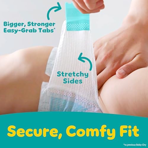 Pampers Diapers - Baby Dry - Size 1, 44 Count, Absorbent Disposable Infant Diaper (Packaging May Vary)
