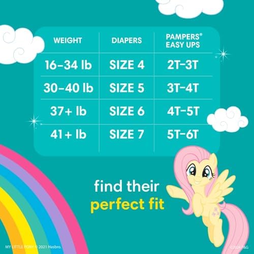 Pampers Training Pants - Easy Ups Girls & Boys - Size 4T-5T, 56 Count, My Little Pony Potty Underwear (Packaging May Vary)