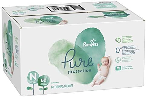 Pampers Pure Protection Baby Diapers, Size 2 (12-18 lbs), 120 Count, Up to 100% Leakproof, Premium Plant-Based Skin Protection, Hypoallergenic Soft Diapers