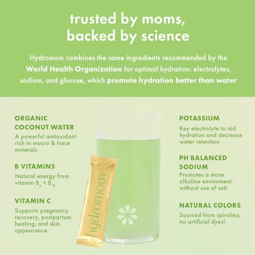 Boobie Hydromom Superfood Electrolyte Drink Mix, Blue Raspberry Lemonade | Refreshing Energy & Hydration Boost for Mamas | On-The-Go & Travel Essentials for Pregnancy, Lactation, & Beyond, 15 Packets