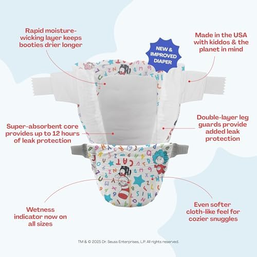 Hello Bello Premium Baby Diapers Size Newborn, 32 Count of Disposable, Extra-Absorbent, Hypoallergenic Baby Diapers with Snug and Comfort Fit, Alphabet Soup