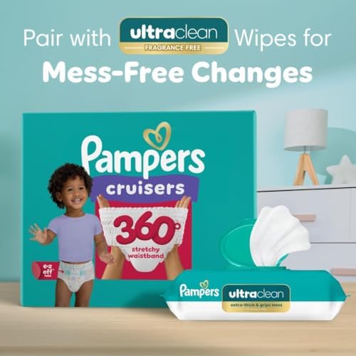 Pampers Diapers - Cruisers 360 - Size 4, 144 Count, Babyproof up to 100% Leakproof Pull-On Diaper