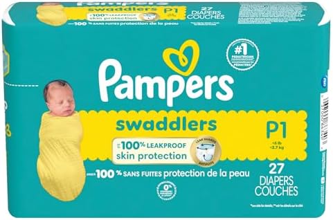 Pampers Baby Diapers - Swaddlers - Size 0, 84 Count, Ultra Absorbent Disposable Newborn Diaper