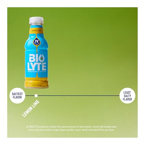BIOLYTE Electrolyte Drink - Doctor-Formulated Hydration Drink, HSA & FSA Electrolytes Water, Chemotherapy Must Haves for Women & Men, Rehydration IV Liquid in a Bottle - Lemon Lime, 16 Fl Oz (12 Pack)