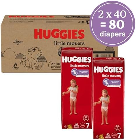 Huggies Size 4 Diapers, Little Movers Baby Diapers, Size 4 (22-37 lbs), 22 Count, Packaging May Vary