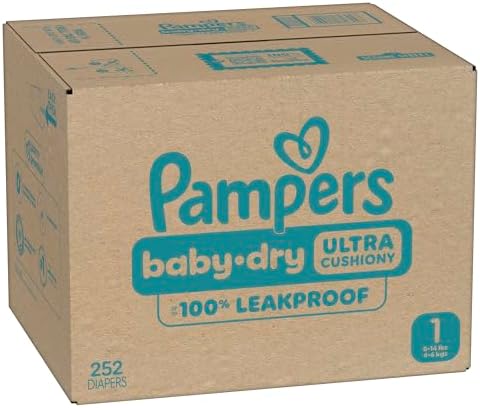 Pampers Diapers - Baby Dry - Size 1, 44 Count, Absorbent Disposable Infant Diaper (Packaging May Vary)