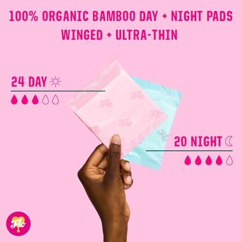 FLO - Organic Bamboo Pads, Day & Night Combo Pack, 15 Count