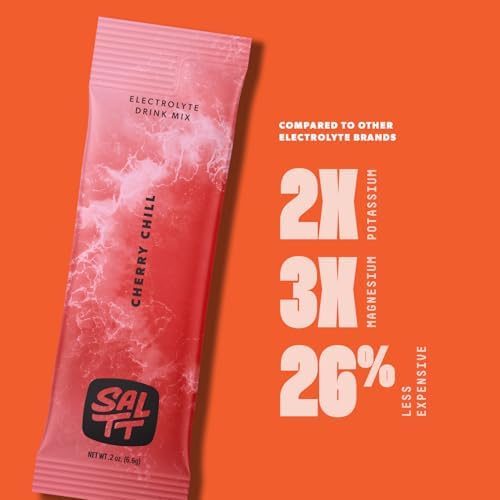 Keto Chow SALTT Electrolytes Powder Packets, Booyah Berry (30 Hydration Packets) - Magnesium, Potassium, Sodium, Trace Minerals - Vegan, Sugar Free, Gluten Free - Travel Essentials - Made in USA
