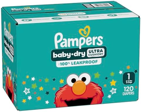 Pampers Diapers - Baby Dry - Size 1, 44 Count, Absorbent Disposable Infant Diaper (Packaging May Vary)