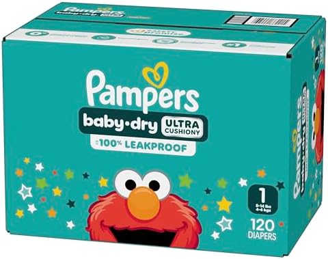 Pampers Diapers - Baby Dry - Size 1, 44 Count, Absorbent Disposable Infant Diaper (Packaging May Vary)
