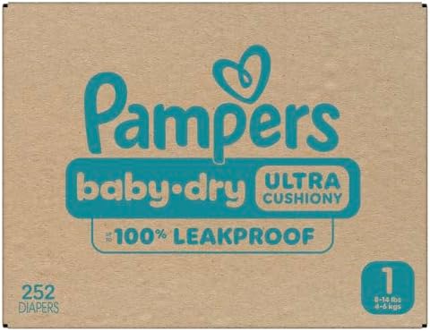 Pampers Diapers - Baby Dry - Size 1, 44 Count, Absorbent Disposable Infant Diaper (Packaging May Vary)
