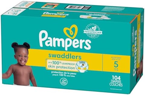 Pampers Baby Diapers - Swaddlers - Size 0, 84 Count, Ultra Absorbent Disposable Newborn Diaper