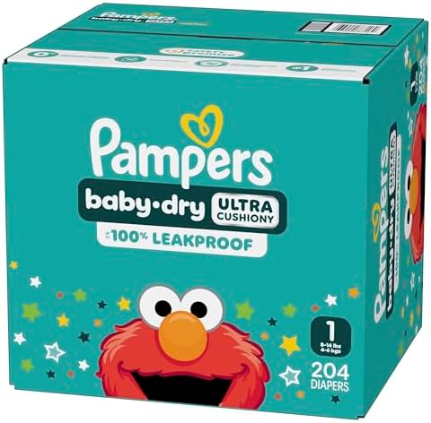 Pampers Diapers - Baby Dry - Size 1, 44 Count, Absorbent Disposable Infant Diaper (Packaging May Vary)