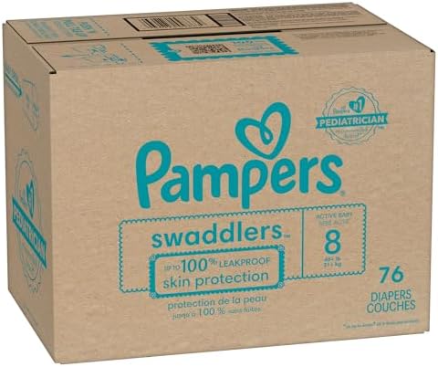 Pampers Baby Diapers - Swaddlers - Size 0, 84 Count, Ultra Absorbent Disposable Newborn Diaper