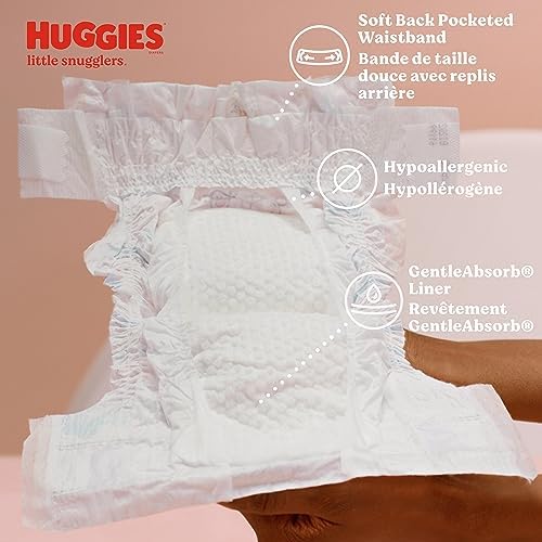 Huggies Size Newborn Diapers, Little Snugglers Baby Diapers, Size Newborn (up to 10 lbs), 31 Count, Packaging May Vary