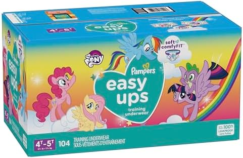 Pampers Training Pants - Easy Ups Girls & Boys - Size 4T-5T, 56 Count, My Little Pony Potty Underwear (Packaging May Vary)