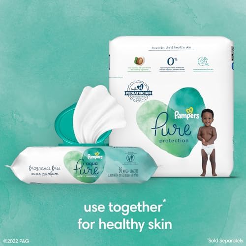 Pampers Pure Protection Baby Diapers, Size 1 (8-14 lbs), 82 Count, Up to 100% Leakproof, Premium Plant-based Skin Protection, Hypoallergenic Soft Diapers