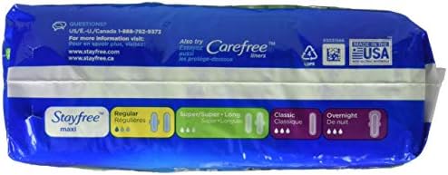 Stayfree Maxi Pads for Women, Super - 66 Count