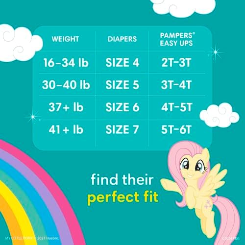 Pampers Training Pants - Easy Ups Girls & Boys - Size 4T-5T, 56 Count, My Little Pony Potty Underwear (Packaging May Vary)