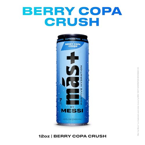 Más+ By Messi 19.2oz Miami Punch Sports Drink & Hydration Beverage, Natural Flavors with Vitamins and Electrolytes, No Artificial Sweeteners or Colors, 12-pack