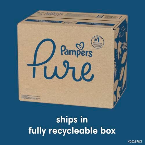 Pampers Pure Protection Baby Diapers, Size 1 (8-14 lbs), 82 Count, Up to 100% Leakproof, Premium Plant-based Skin Protection, Hypoallergenic Soft Diapers