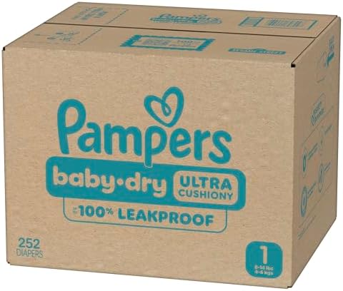 Pampers Diapers - Baby Dry - Size 1, 44 Count, Absorbent Disposable Infant Diaper (Packaging May Vary)