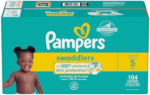 Pampers Baby Diapers - Swaddlers - Size 0, 84 Count, Ultra Absorbent Disposable Newborn Diaper