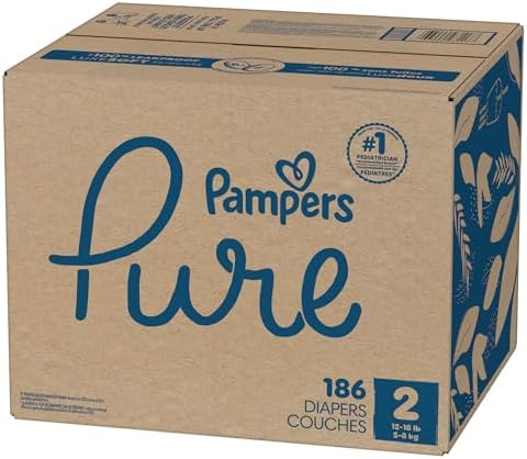 Pampers Pure Protection Baby Diapers, Size 1 (8-14 lbs), 82 Count, Up to 100% Leakproof, Premium Plant-based Skin Protection, Hypoallergenic Soft Diapers