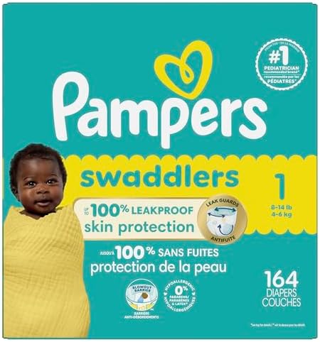 Pampers Baby Diapers - Swaddlers - Size 0, 84 Count, Ultra Absorbent Disposable Newborn Diaper