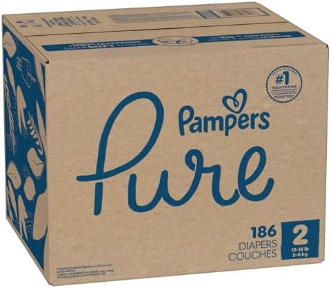 Pampers Pure Protection Baby Diapers, Size 1 (8-14 lbs), 82 Count, Up to 100% Leakproof, Premium Plant-based Skin Protection, Hypoallergenic Soft Diapers