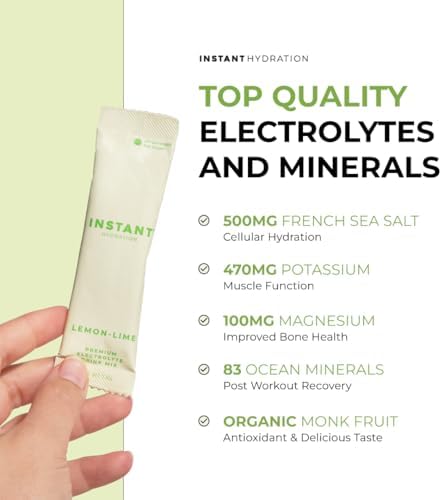 Instant Hydration Electrolytes Powder Packets - Raspberry Electrolyte Drink Mix - Zero Sugar - Keto, Vegan, Gluten-Free, Non-GMO - Boost Recovery, Brain Health, Muscle & Tissue Support- 30 Sticks