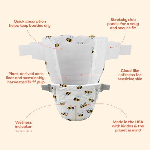 Hello Bello Premium Baby Diapers Size Newborn, 32 Count of Disposable, Extra-Absorbent, Hypoallergenic Baby Diapers with Snug and Comfort Fit, Alphabet Soup