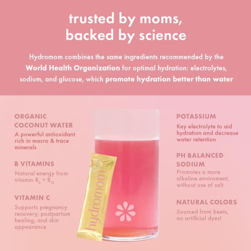Boobie Hydromom Superfood Electrolyte Drink Mix, Blue Raspberry Lemonade | Refreshing Energy & Hydration Boost for Mamas | On-The-Go & Travel Essentials for Pregnancy, Lactation, & Beyond, 15 Packets