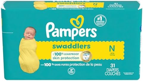 Pampers Baby Diapers - Swaddlers - Size 0, 84 Count, Ultra Absorbent Disposable Newborn Diaper