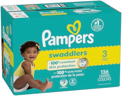 Pampers Baby Diapers - Swaddlers - Size 0, 84 Count, Ultra Absorbent Disposable Newborn Diaper