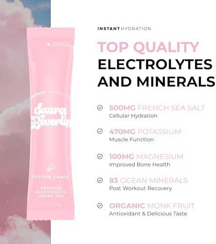 Instant Hydration Electrolytes Powder Packets - Raspberry Electrolyte Drink Mix - Zero Sugar - Keto, Vegan, Gluten-Free, Non-GMO - Boost Recovery, Brain Health, Muscle & Tissue Support- 30 Sticks