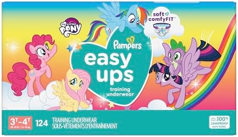 Pampers Training Pants - Easy Ups Girls & Boys - Size 4T-5T, 56 Count, My Little Pony Potty Underwear (Packaging May Vary)