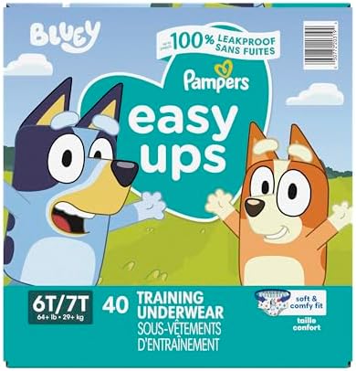 Pampers Training Pants - Easy Ups Boys & Girls Bluey - Size 2T-3T, 140 Count, Children's Potty Underwear (Packaging May Vary)